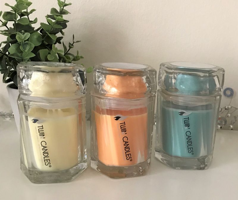 Duftlys, to i ett, Twin Candles, Exotic Passion.
