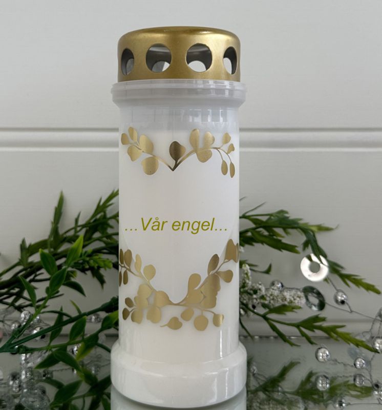 Gravlys med plass til din egen tekst.