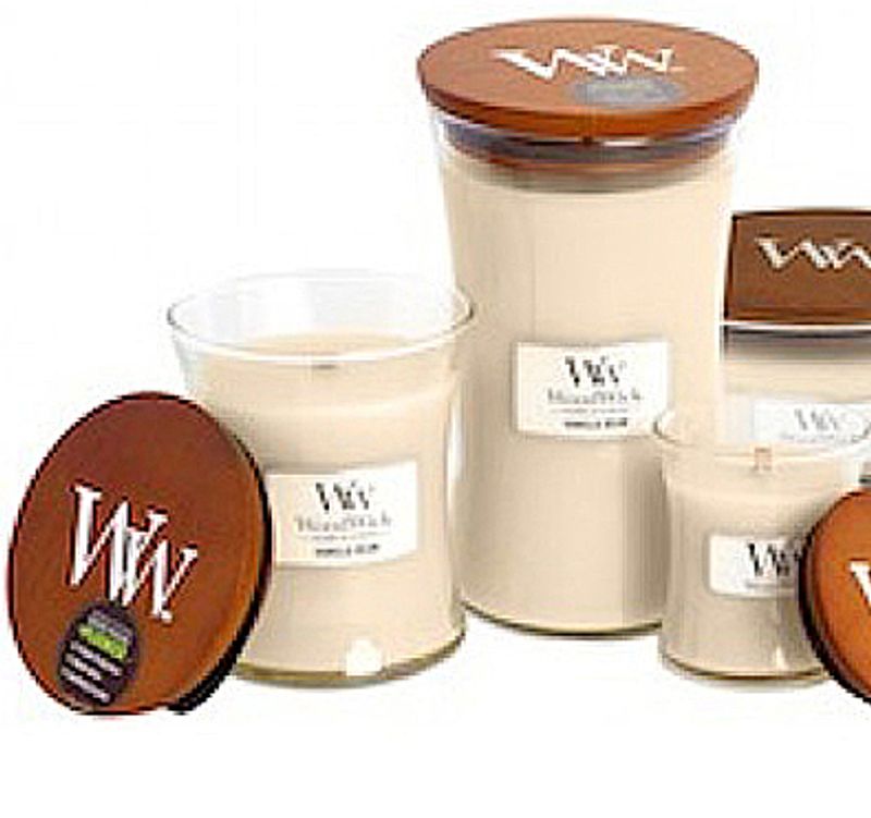 Duftlys WoodWick Vanilla Bean, medium.