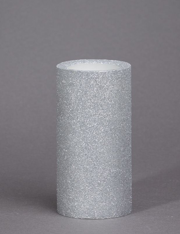 Led-kubbelys, med sølvglitter, stort.