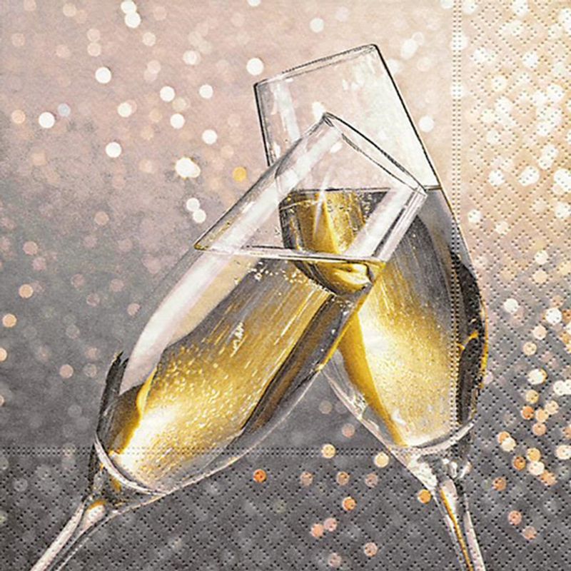Lunsj serviett. To hvit vin glass.